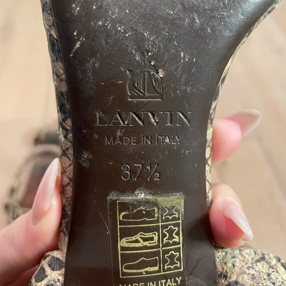 Lanvin Leather Snake Print with Gold Heel - Picture 6 of 6